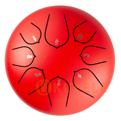 Hluru Huashu THD8-6 Red Tongue Drum (8notes 6&quot;) Carbon Steel
