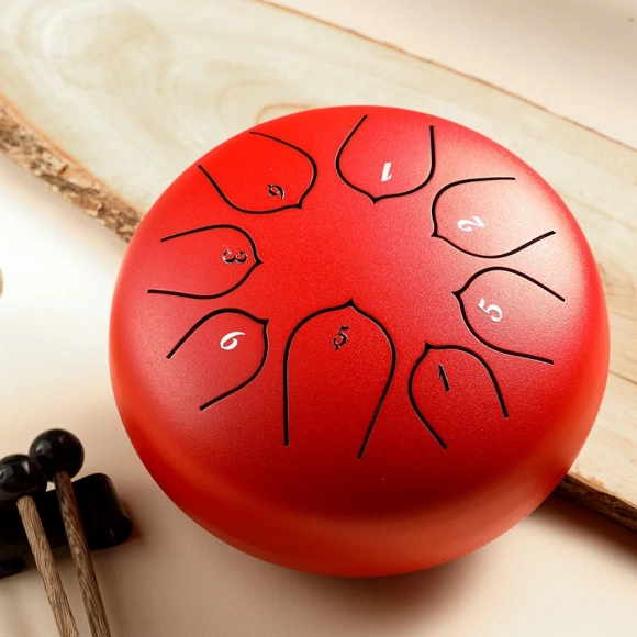 Глюкофон Hluru Huashu THD8-6 Red Tongue Drum (8notes 6") Carbon Steel