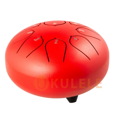 Глюкофон Hluru Huashu THD8-6 Red Tongue Drum (8notes 6") Carbon Steel