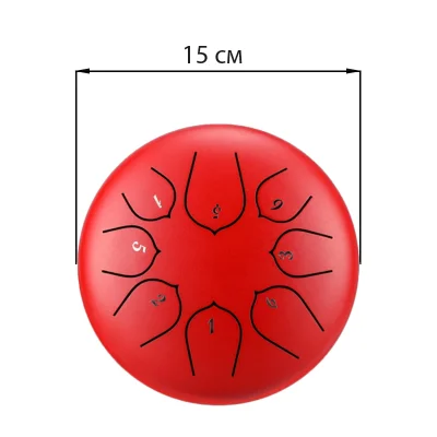 Глюкофон Hluru Huashu THD8-6 Red Tongue Drum (8notes 6") Carbon Steel