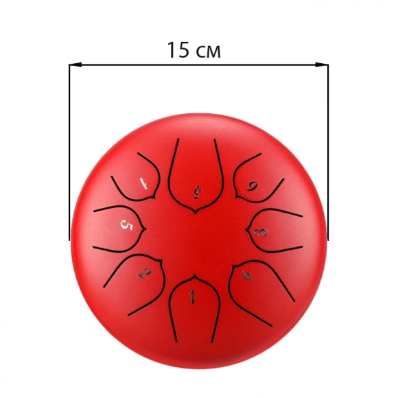 Глюкофон Hluru Huashu THD8-6 Red Tongue Drum (8notes 6") Carbon Steel