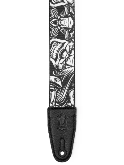 Ремінь для гітари Levy’s MP2TAT-001 Tattoo Series (Black & White Clowns)