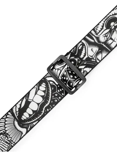 Ремінь для гітари Levy’s MP2TAT-001 Tattoo Series (Black & White Clowns)