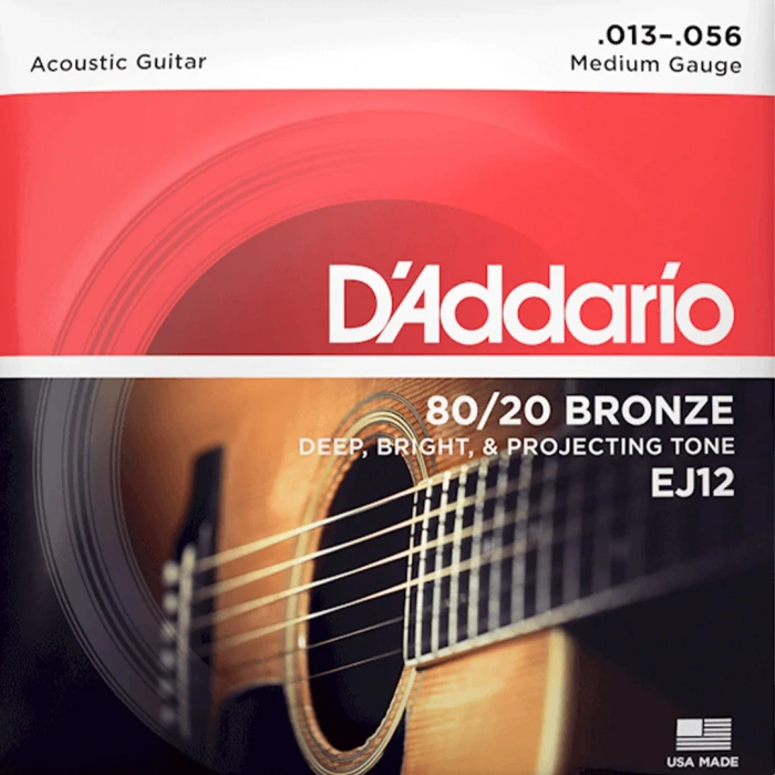 Струни Струни D'Addario EJ12 80/20 Bronze Medium 13-56