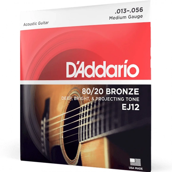 Струни D'Addario EJ12 80/20 Bronze Medium 13-56 Струни D'Addario EJ12 80/20 Bronze Medium 13-56