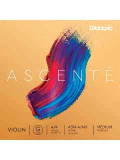 D'Addario A314 4/4M Ascenté Violin Single G String 4/4 Scale Medium Tension