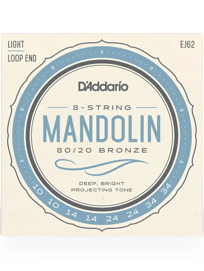 Струни для мандоліни D'Addario EJ62 Mandolin 80/20 Bronze Light (10-34)