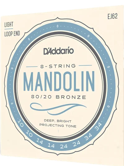 Струни для мандоліни D'Addario EJ62 Mandolin 80/20 Bronze Light (10-34)