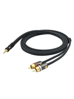 D'Addario PW-MP-05 Custom Series Dual RCA to 3.5 Stereo Mini Jack Cable (1.5m)