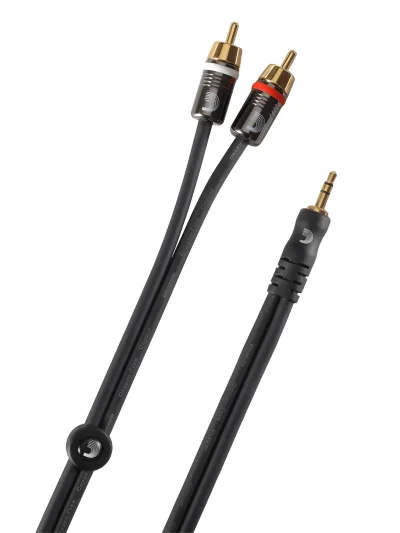 Інсертний кабель D'Addario PW-MP-05 Custom Series Dual RCA to 3.5 Stereo Mini Jack Cable (1.5m)