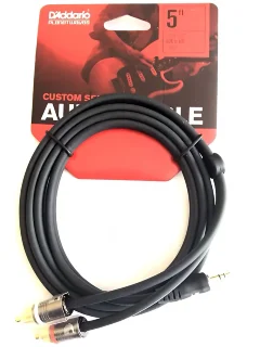 D'Addario PW-MP-05 Custom Series Dual RCA to 3.5 Stereo Mini Jack Cable (1.5m)