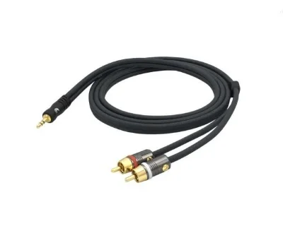 Інсертний кабель D'Addario PW-MP-05 Custom Series Dual RCA to 3.5 Stereo Mini Jack Cable (1.5m)
