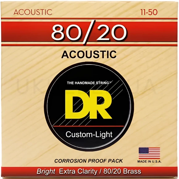 Струны DR HA-11 Hi-Beam Acoustic 80/20 Bronze Custom Light 11-50