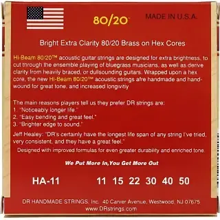DR HA-11 Hi-Beam Acoustic 80/20 Bronze Custom Light 11-50