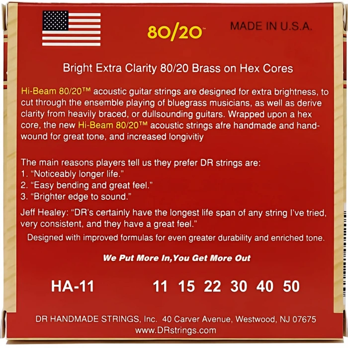 DR HA-11 Hi-Beam Acoustic 80/20 Bronze Custom Light 11-50