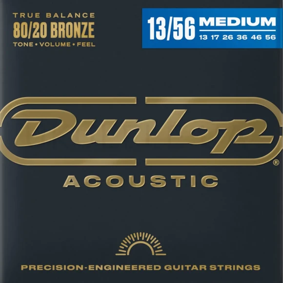 Струни Dunlop DAB1356 80/20 Bronze Acoustic Guitar Strings 13-56