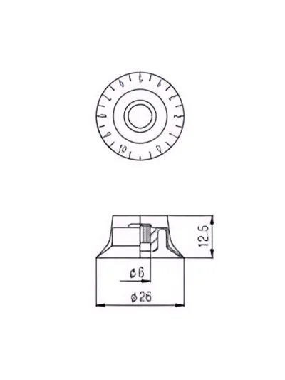 Ручка для потенціометра Paxphil KSP12 Bell Type Speed Knob (Brown)