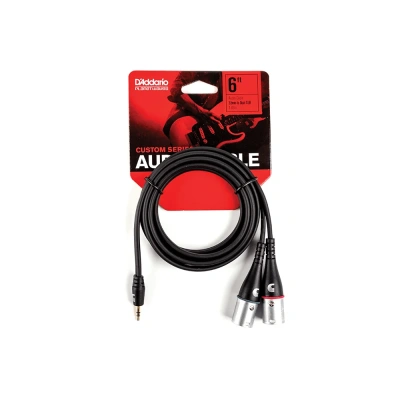 DAddario PW-MPXLR-06 Custom Series 1/8&quot; to Dual XLR Audio Cable (1.8m)