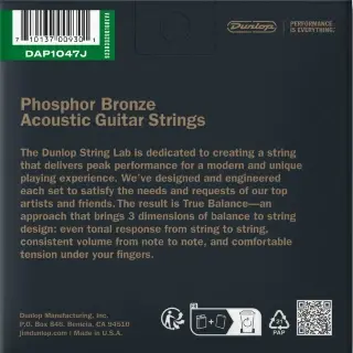 Dunlop DAP1047J Phosphor Bronze Acoustic Guitar Strings 12-String 10-47