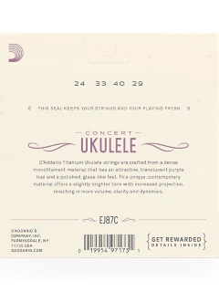 D'Addario EJ87C Titanium Ukulele Concert