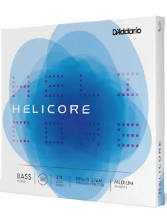 D'Addario HH610 3/4M Helicore Hybrid Bass String Set 3/4 Scale Medium Tension