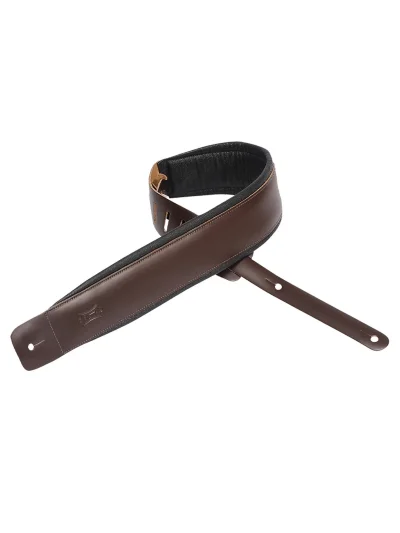 Ремінь для гітари Levy's DM1PD-DBR Larsen Leather Deluxe Series (Dark Brown)