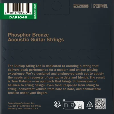 Струни Dunlop DAP1048 Phosphor Bronze Acoustic Guitar Strings 10-48