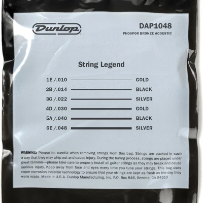 Струни Dunlop DAP1048 Phosphor Bronze Acoustic Guitar Strings 10-48