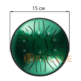 Hluru Huashu TSL11-6 Jewel Green 6" (15см) 11 нот Tongue Drum Carbon Steel