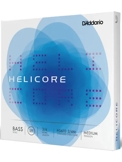 Струни для контрабаса D'Addario HS610 3/4M Helicore Solo Bass String Set 3/4 Scale Medium Tension