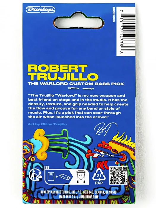 Dunlop 476P1.5RT Trujillo Warlord Custom Bass Pick 1.5mm