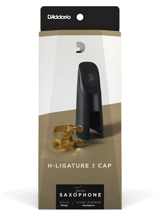 D'Addario HTS1G H-Ligature & Cap for Tenor Saxophone Gold-Plated