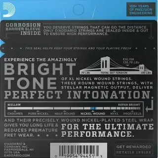 D'Addario EXL158 XL Nickel Wound Baritone Light 13-62