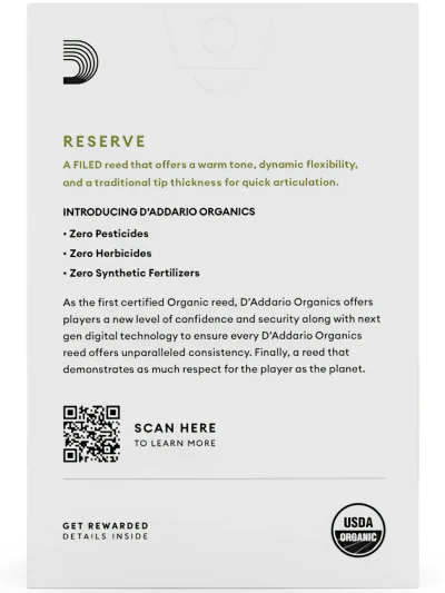 Тростина D'Addario Organic Reserve Alto Sax #3.0+ 10 Box (ODJR10305)