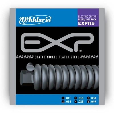 D&#039;addario EXP115 Coated Nickel-Plated Blues/Jazz Rock Medium11-49