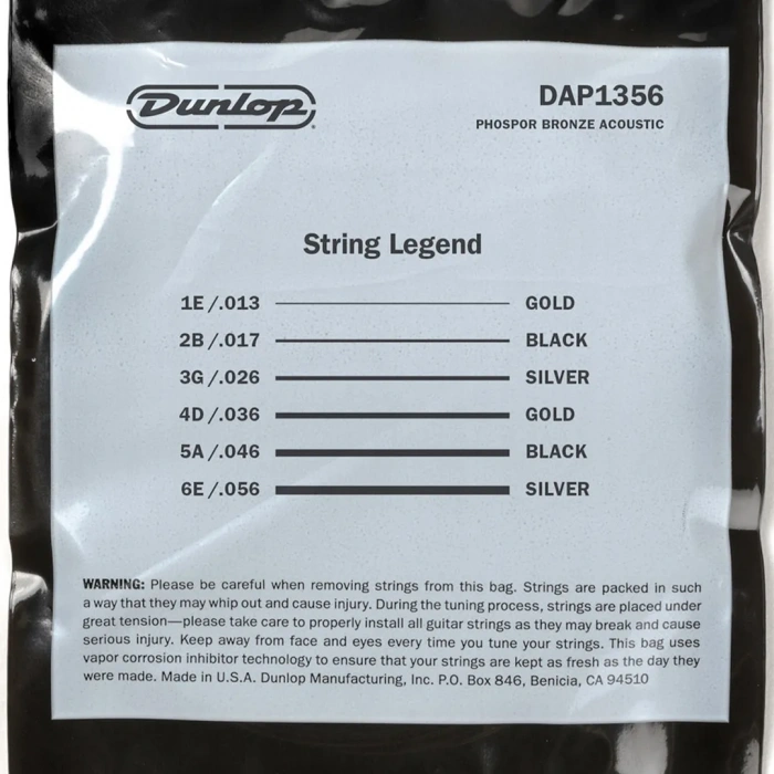 Dunlop DAP1356 Phoshor Bronze Acoustic Guitar Strings 13-56