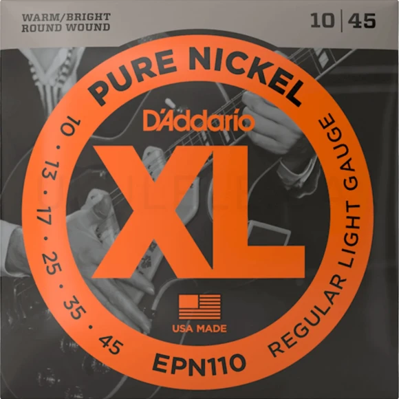 Струны D'Addario EPN110 XL Pure Nickel Regular Light 10-45