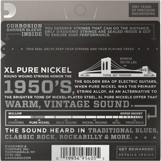 D'Addario EPN110 XL Pure Nickel Regular Light 10-45