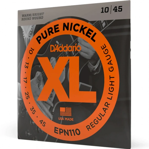 Струны D'Addario EPN110 XL Pure Nickel Regular Light 10-45