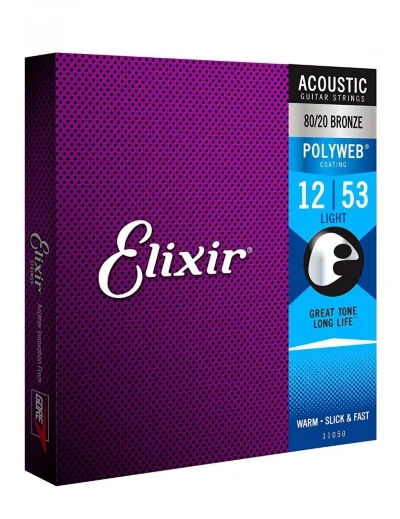 Струни Elixir 11050 Polyweb 80/20 Bronze Light 12/53 (AC PW L)