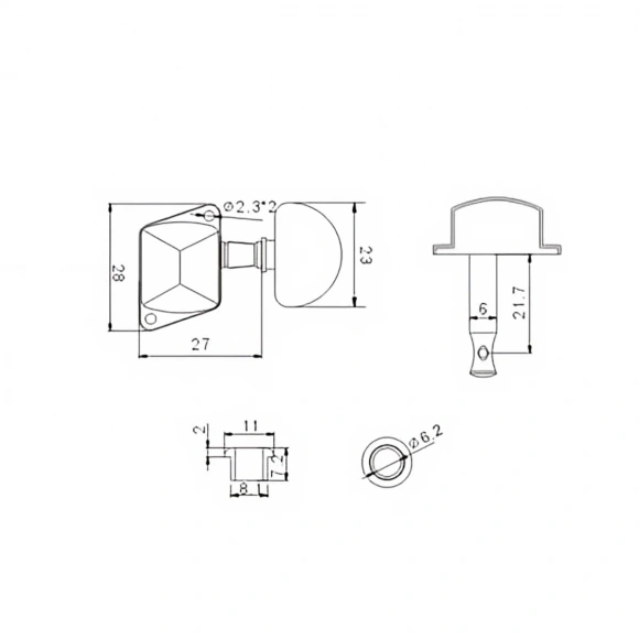 Кілки Overtone MHA005 CR 3+3 Кілки Overtone MHA005 CR 3+3