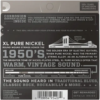 D'Addario EPN115 XL Pure Nickel Blues/Jazz Rock 11-48