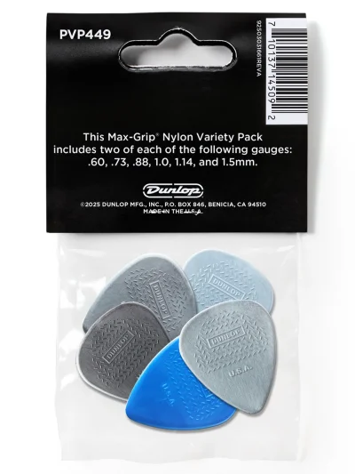 Набір медіаторів Dunlop PVP449 Max-Grip Nylon Standard Pick Variety Pack