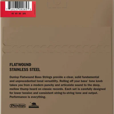 Струни Dunlop DBFS45105 Stainless Steel Flatwound Bass Strings 45-105