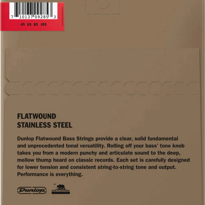 Dunlop DBFS45105 Stainless Steel Flatwound Bass Strings 45-105