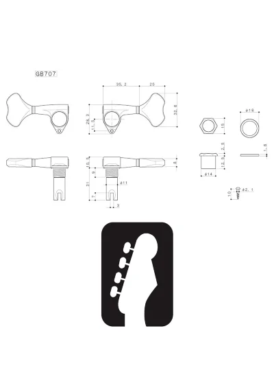 Кілки Gotoh GB707 L CK