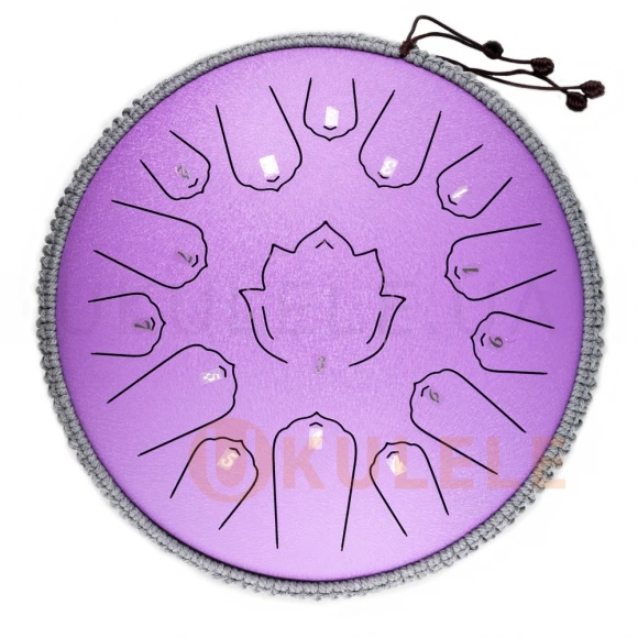 Глюкофон Hluru Huashu TWH15-14 Lavender 14" (36см) 15 нот Lotus Tongue Drum Carbon Steel