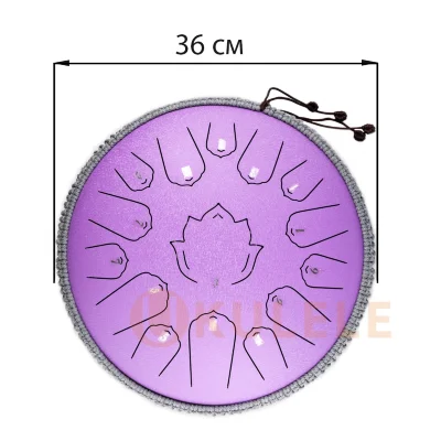 Глюкофон Hluru Huashu TWH15-14 Lavender 14" (36см) 15 нот Lotus Tongue Drum Carbon Steel