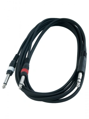 RockCable RCL20922 D4 Patch Cable - TRS Jack to 2 x TS Jack (1.5m)