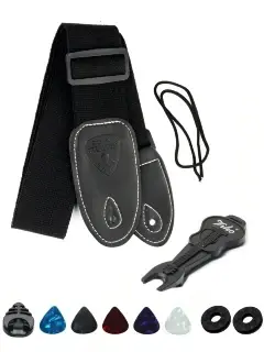 Набір для гітаріста ремінь і аксесуари - Black Punk 3014